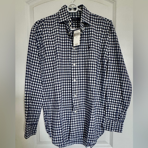 Ralph Lauren Tops - Ralph Lauren Navy Blue Gingham shirt brand new with tags